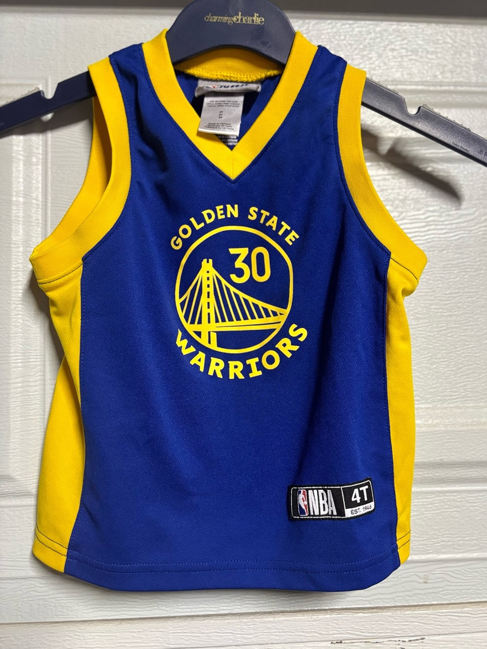 NBA Golden State Warriors Blue & Yellow Kids Jersey size 4T